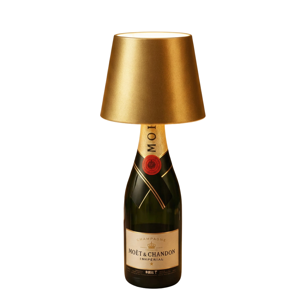 Flasklampa på Moët-flaska